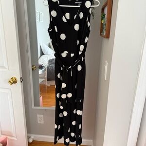 Karl Lagerfeld Black & White Polka Dot jumpsuit with Tie Waist